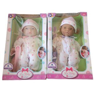 La Baby Play Doll 11" Asian/Black Soft Body Baby Dolls (2)